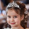 Kilshye Rhinestone Tiara Headband Silver Crystal Princess Tiaras Birthday Crown Headdress for Girls