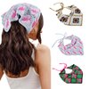 Qlauca 3Pcs Bandanas for Women Crochet Headband Triangle Head Scarf for Women's Hair Cute Knitted Kerchief