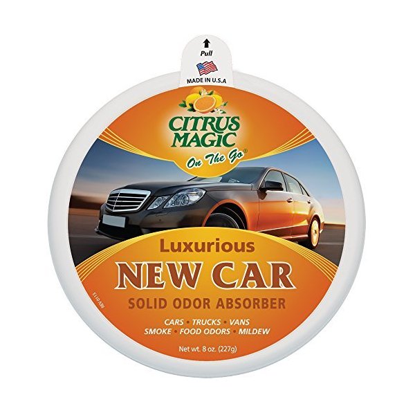 Citrus Magic On The Go Odor Absorbing Solid Air Freshener, Luxurious New Car, 8-Ounce, Pack of 3