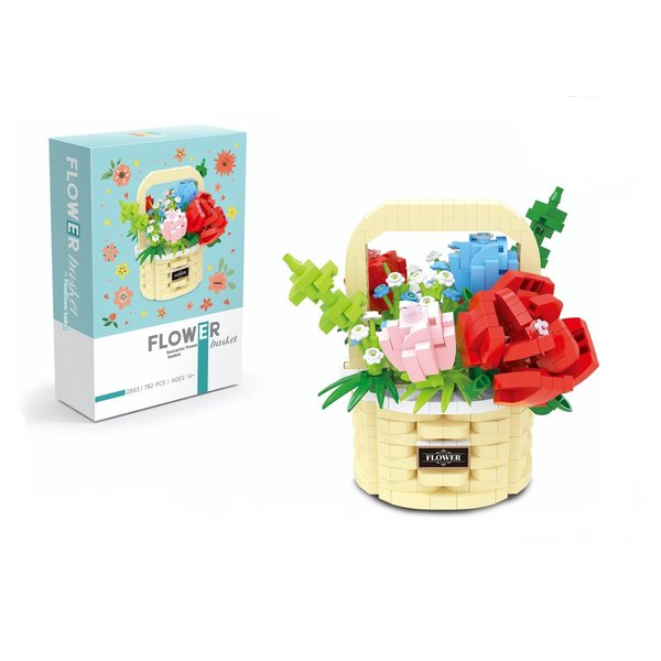 Illumely Mini Building Blocks Flower Set, DIY Micro 3D Building Toy Bricks Christmas (Cream 782pcs)