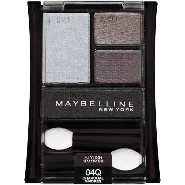 Maybelline New York Expert Wear Eyeshadow Quads, Stylish Smokes, 04q Charcoal Smokes, 0.17 Ounce