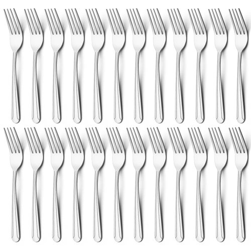 BEWOS 24 Pieces Dinner Forks Set, 8.2-Inch Stainless Steel Forks Silverware, Flatware/Salad Forks, Table Forks, Mirror Polished, Dishwasher Safe, Use for Home, Kitchen or Restaurant