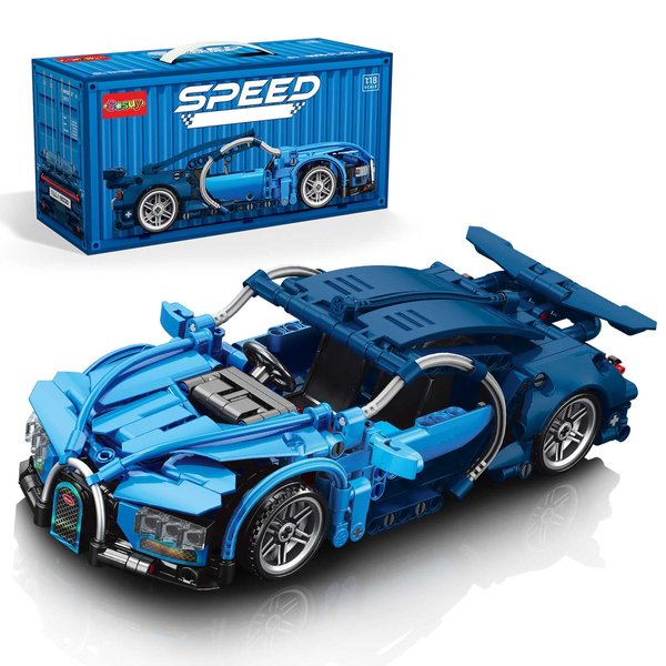 Sosuy 1:18 Super Sports Car Model Building Bricks Sets - 473 pcs MOC Rally Car Raceing Engineering Toys for Play and Display - Model Toy Gift Idea for Adults Boys