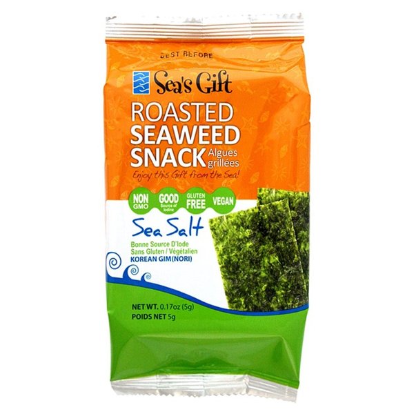 Sea's Gift Korean Seaweed Snack Kim Nori, Roasted and Sea Salted, 0.17 Ounce (Pack of 12)