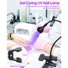 Funfe LED Nail Lamp,3W Nail Dryer with Gooseneck and Clamp Adjustable, Protection Gloves Portable UV Light for Manicure Curing Light for Salon Nail DIY Home(Black)