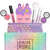 Prim and Pure Mineral Gift Set with Unicorn Mirror| Perfect for Play Dates & Birthday Parties | Kids Eyeshadow Makeup – Mineral Blush | Organic & Natural Makeup Kit for Kids| Made in USA (Purple)