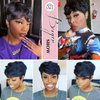 Fancy Hair Human Hair Wig Short Pixie Cut Wigs Black Slight Wavy Brazilian Virgin Human Hair Wigs Layered Cut Wigs for Black Women