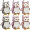 Jenaai 6 Pcs Owl Plush Stuffed Animals for Babies Soft Owl Plush Toy Pink Brown Gray Stuffed Owl Party Favors for Kids Toddlers Unisex Gifts Classroom Prizes Decor, 9.06 Inch
