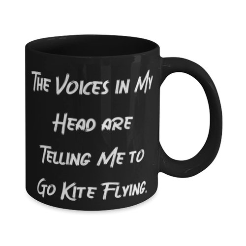 Reusable Kite Flying 11oz 15oz Mug, The Voices in My Head are Telling Me to Go., For Men Women, Present From, Cup For Kite Flying