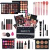 KARUIZI Makeup Kit All-in-one Makeup Gift Set for Women Full Kit, Eyeshadow Palette, Lip Gloss Set, Lipstick, Blush, Foundation, Concealer, Mascara, Eyebrow Pencil,Include Brush Set(KIT019)