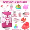 TUZT Baby Doll Accessories Playset, Baby Doll Care Toys with Changing Bag Backpack Feeding Set Baby Doll Nappies Bottle Bath, Birthday Toys for Kids Girls (Baby Doll Not Included)