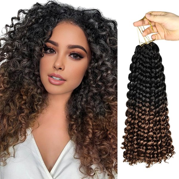 BECUS 6 Packs Gogo Curl Crochet Braids Hair Extensions for Black Women Jamaican Bounce Crochet Hair Curl Crochet Synthetic Hair Extensions 24 Root/Pack(14" #1B/30)