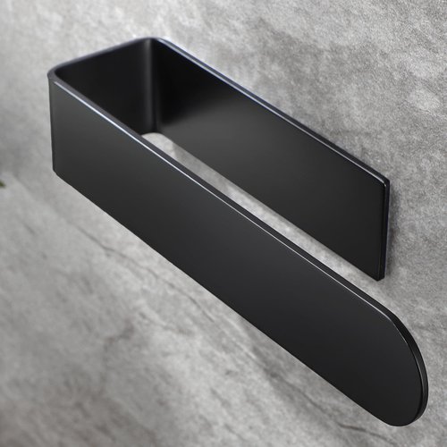 Taozun Hand Towel Holder/Hand Towel Bar - Black Towel Rack with 4 Pack Self Adhesive Hooks for Bathroom Wall Kitchen, Towel Holder Set Stick on Wall