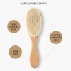 Sonew Goat Hair Brush, Oblong Wooden Handle Retro Oil Head Brush with Non Slip Eco Friendly Hairbrush for Men Women Baby Oily Hair, Hair Cleaning Tool