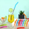 Dingion 24 Pcs Food Grade Silicone Straw Elbows Tips Wide Stainless Steel Reusable Straws Soft Drinking Silicone Straw Tips for red, green, blue, purple and orange as the picture shown, 8 mm