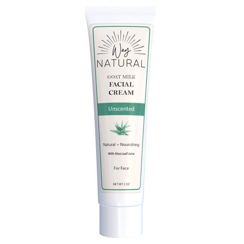 Way Natural Goat Milk Lotion - Goat Milk Face Cream, Unscented - 77% Organic, Real Goat Milk Moisturizer/Face Cream - Natural Lotion for Women & Men - Face Lotion/Goat Milk Cream - 2oz Tube