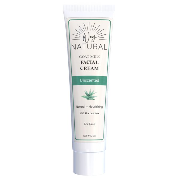 Way Natural Goat Milk Lotion - Goat Milk Face Cream, Unscented - 77% Organic, Real Goat Milk Moisturizer/Face Cream - Natural Lotion for Women & Men - Face Lotion/Goat Milk Cream - 2oz Tube