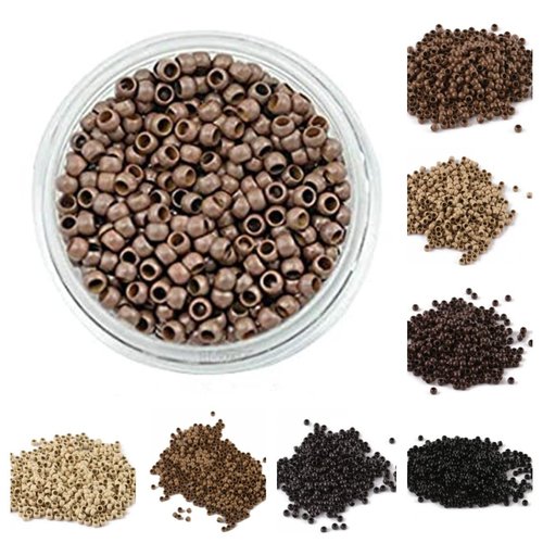 Nano Copper Micro Rings Dreadlock Beads Microlink nano micro tube ring For Tip/Ring Hair Extensions Link Hair Tools Accessories (#8 Dark Blonde)