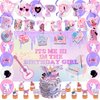 Music Birthday Party Decorations - Singer Happy Birthday Banner, 'ITS ME' Backdrop, Cake, Cupcake Toppers, Hanging Swilrs, Balloons for Fans Music Theme Party Supplies