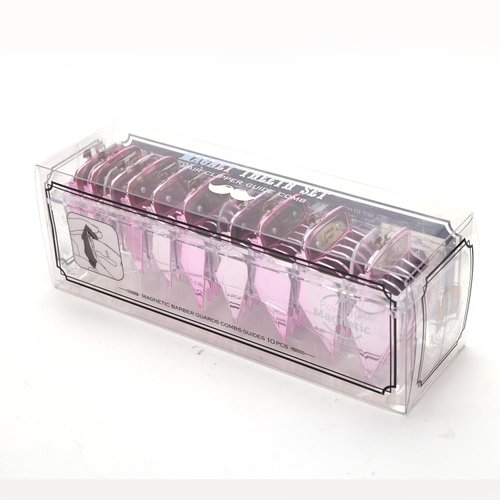 Clipper Guards Cutting Guides Compatible with Wahl Clipper with Metal Clip-from 1/16 Inch to 1 Inch(1.5-25mm)，10 Pack (Light Pink)