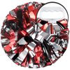 4 Packs Metallic Cheerleading Cheer Pom Poms, AUHOKY Fluffy Cheerleader Pompoms with Finger-friendly Ring, Cheering Pom poms for Squad Team Sports Game Dance Dress Party Kids Adults (Black/Silver/Red)