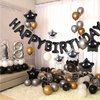 CANREVEL Happy Birthday Banner 13pcs 16 Inch Mylar Foil Letters Sign Balloons Birthday Party Decorations for Kids and Adults - 3D Black