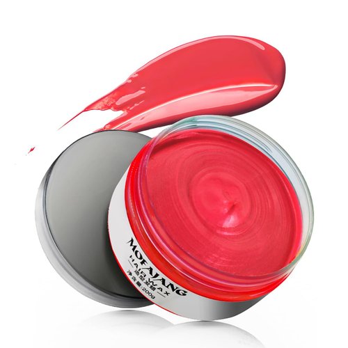 BrimFulite Temporary Hair Color Wax, Instantly Coloring Hair Paint Wax Non-Greasy Washable Red Hair Wax for Women Men Strong Holding for All Day for Halloween Parties Cosplay Masquerade (Red)