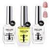 Gellen Nail Dehydrator and Primer and Cuticle Oil, 18 ML Acid-Free Nail Prep Dehydrator Primer Base Varnish Manicure Bonder Liquid for Gel Nail Polish Acrylic Salon Nail Essential Beauty Gift Set