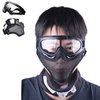 Outgeek Airsoft Half Face Mask Steel Mesh and Goggles Set (Black)