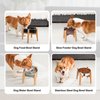 Sted Raised Dog Bowl Stand for Small Medium Dogs, Adjustable Width 6.5-8.5 Inches Elevated Dog Bowls Stand, 8.5" Tall Dog Food and Water Bowls Stand, Natural Bamboo Dog Food Bowls Slow Feeder Stand