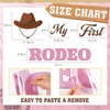TaoBary My First Rodeo Decal Sign for Backdrop Cowboy Happy 1st Birthday Party Decorations One Birthday Sticker for Balloon Arch Decorations Party Sign Wall Decor(Girl)