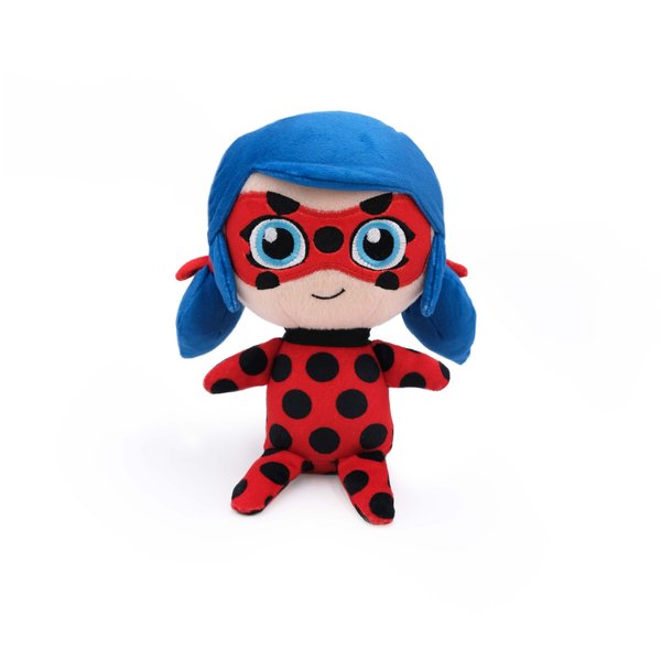 ZippyPaws Cheeky Chumz Plush Dog Toy with Squeaker, Stuffed Chew Toy Double Lined for Durability, Miraculous Ladybug