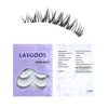 LASGOOS Fake Eyelashes Natural Look False Eye Lashes Daily Strip Cross Short Clear Band Lashes Invisible Thin band Cute Lash for Wedding Daily Work Party Salon Eye Makeup 5 Pairs (LS-GM07-01)