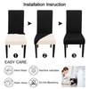 JQinHome 6 Pcs Dining Chair Slipcover,High Stretch Removable Washable Chair Seat Protector Cover for Home Party Hotel Wedding Ceremony (Black)