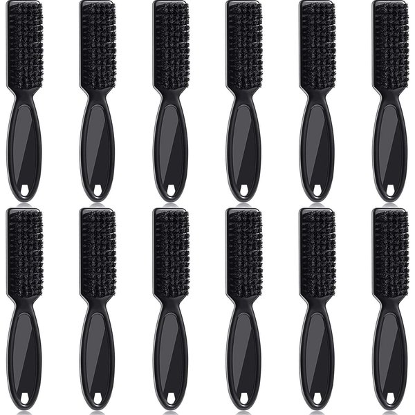 Patelai 12 Pieces Clipper Cleaning Brush, Barber Accessories Cleaning Supplies, Nylon Brush Tool(Black), Soft Bristles, Quality ABS Handle, Ideal for Travel or Home Use
