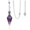 Jovivi Amethyst Healing Crystal Pendulums for Dowsing Divination 6 Facet Pointed Healing Wicca Dowsing Balancing Spiritual Resin Gemstone Point Pendant Pendulums