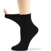 7BIGSTARS KINGDOM Women's Viscose From Bamboo Diabetic Ankle Socks, Non-Binding Loose Fit - 4 Pack Medium - Solid Lightweght - Sock Size 9-11 Shoe Size 5-9 M Black