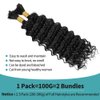 Human Braiding Hair 28 Inch Deep Wave Bulk Human Hair for Braiding No Weft 2 Bundles 100g Curly Human Hair for Boho Braids 100% Unprocessed Brazilian Virgin Hair for Human Hair Extensions