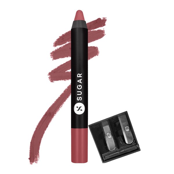 SUGAR Cosmetics Matte As Hell Crayon Lipstick 07 Viola (Mauve Nude)