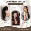 FREEMEIGE Ponytail Extension, 26 Inch Long Wavy Drawstring Ponytail for Women Dark Brown Pony Tail Hair Extension Synthetic Hairpiece for Daily Use