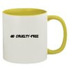Molandra Products Go Cruelty-Free - 11oz Ceramic Colored Inside & Handle Coffee Mug, Yellow