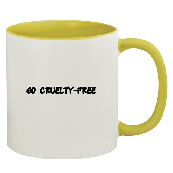 Molandra Products Go Cruelty-Free - 11oz Ceramic Colored Inside & Handle Coffee Mug, Yellow
