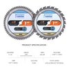 Luckyway 2-Pack 7-1/4 Inch 24T Framing & 60T Finish with 5/8 Inch Arbor TCT Circular Saw Blade for Cutting Wood