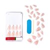 KISS Classy French Nail Manicure Kit with Gel Finish, Medium, Coffin Shaped, “Silk Dress”, Gel Nail Kit Includes Pink Nail Glue (Net Wt. 2 g / 0.07oz.), Mini File, Manicure Stick, and 28 Fake Nails