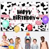 Cow Birthday Party Supplies Funny Cow Party Decorations Backdrop Cow Themed Birthday Banner Happy Birthday Photography Background for Farm Birthday Party Farm Animal Theme Party Favors, 71 x 43 Inch