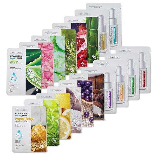 BEAUTY29 Hyaluronic Aqua Plus Essence Full Face Facial Sheet Mask 18 Sheets Combo - VALUE SET