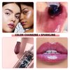 Easilydays Black Color Changing Lip Oil, Magic Shimmer Tinted Lip Gloss Plumping Glitter Big Brush Ph Changing Lip Oil, Longlasting Nourishing Lip Glow Oil Non-Sticky Lip Balm for Lip Care&Dry Lips