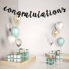 Talorine Black Glitter Congratulations Banner for Wedding, Anniversary, Graduation, Congrats Master Bunting, Retirement Party Decorations Supplies