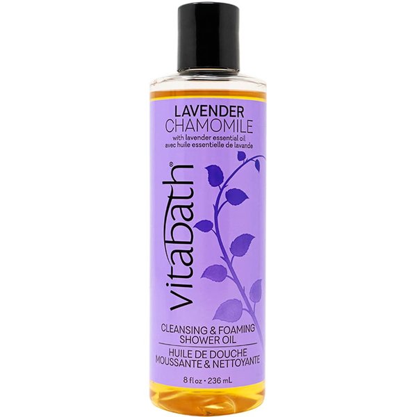 Vitabath Lavender Chamomile Cleansing & Foaming Shower Oil Nourishing Body Wash & Hydrate Daily Essential Dry Skin Quench for Women & Men - 8 fl oz