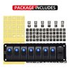 FXC Purishion 7 Gang Rocker Switch Aluminum Panel with Voltmeter & Dual USB(4.8 Amps) Fast Charging, Blue Backlit Led, Pre-Wired IP65 Waterproof for Marine, Boat, Car, Truck, Polaris, Jeep (Blue)